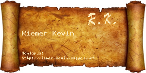 Riemer Kevin névjegykártya